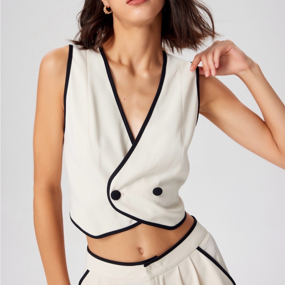 12th Tribe Cream Top with Black Trim